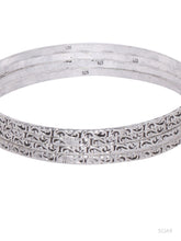Load image into Gallery viewer, Adorn by Nikita 92.5 Sterling Silver Texture Design Bangle Set
