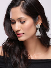 Load image into Gallery viewer, Adorn by Nikita 92.5 Sterling Silver textured Design Earring With Multiple Danglers

