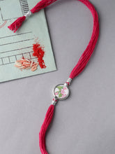 Load image into Gallery viewer, Adorn By Nikita Sterling Silver HandPainted Floral Rakhi
