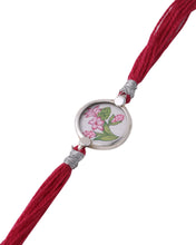 Load image into Gallery viewer, Adorn By Nikita Sterling Silver HandPainted Floral Rakhi
